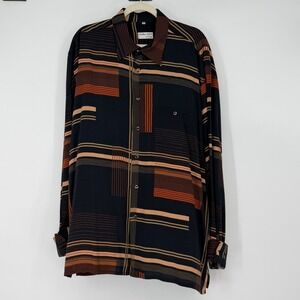 Georg Roth of Germany Abstract Stripe Button Up‎ Shirt XXL 45/46 Contemporary